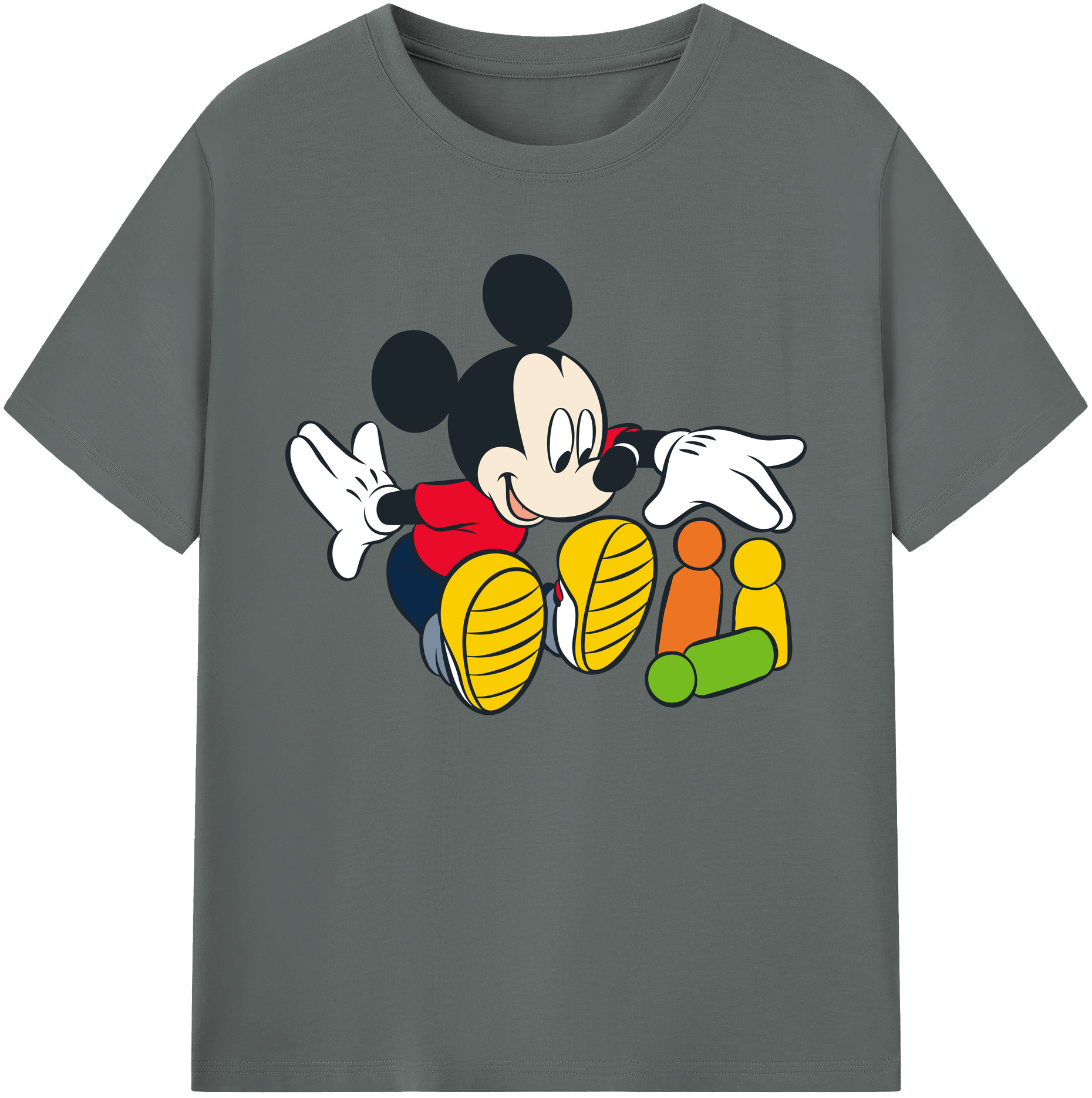 ミッキーマウス Mickey Mouse 綿100％ メンズ半袖Tシャツ｜肌触りやわらか＆通気性